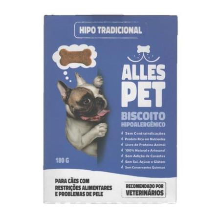 Imagem de Biscoito Hipoalergênico para Cães Alles Pet Tradicional 180g