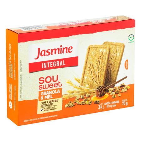Biscoito Jasmine Integral Sou Sweet Granola e Mel 75g Imagem de Biscoito Jasmine Integral Sou Sweet Granola e Mel 75g