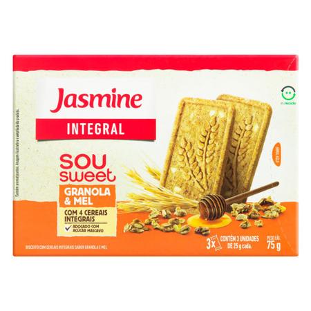 Biscoito Jasmine Integral Sou Sweet Granola e Mel 75g Imagem de Biscoito Jasmine Integral Sou Sweet Granola e Mel 75g