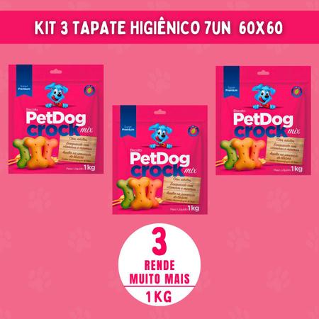 Imagem de Biscoito Pet Dog Crock Mix Para Cães Kit 3 uni 1kg 