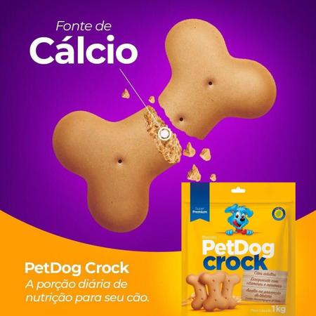 Imagem de Biscoito pet dog crock ração para cães petisco cachorro comida premium 1kg