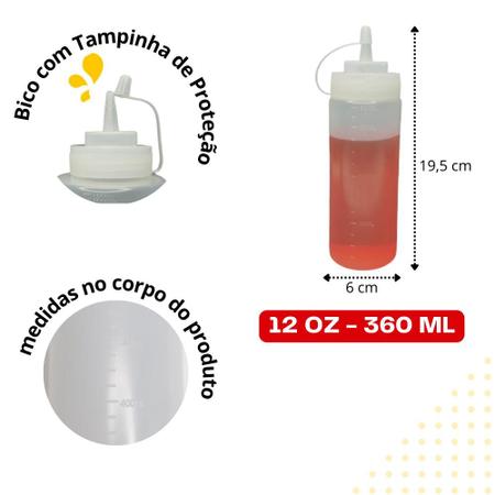 Imagem de Bisnaga Para molho Profissional Cozinha 350 Ml Flex Kit com 3 unidades