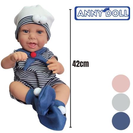 Boneca Bebê - Anny Doll - Baby Reborn Menino - Cotiplás