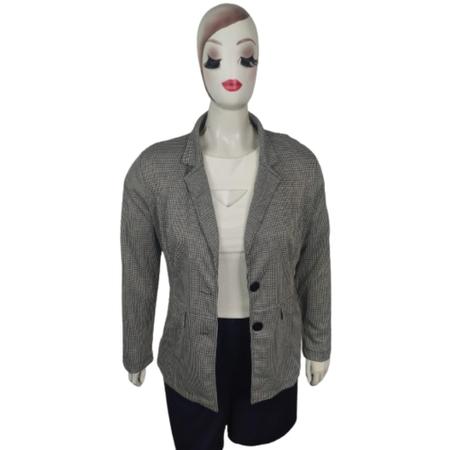 Imagem de Blazer Casaquinho Max Alfaiataria Feminino Jacquard Plus Size