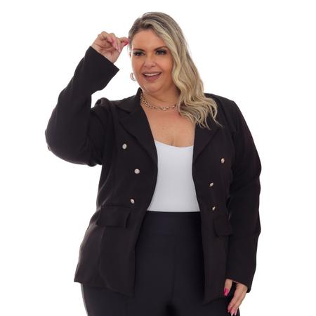Blazer longo feminino plus size 2025