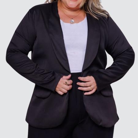 Imagem de Blazer Gola Xaile Plus Size Alfaiataria Casual