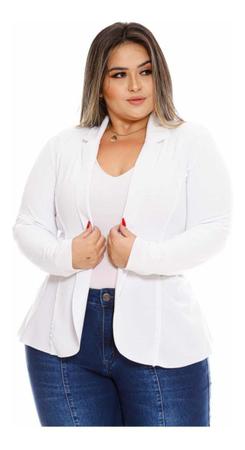 Imagem de Blazer Neoprene Terninho Feminino  Plus Size G4 Ao G6