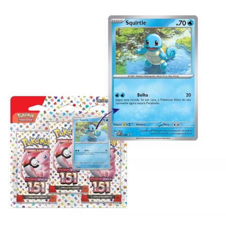 Carta Pokémon - Wartortle 8/165 - 151 - Copag - Deck de Cartas