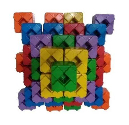 Imagem de Blocão 36 Peças Blocos de Montar Grande 10 x 10 cm Monta Monta infantil Gigante Novo - Kepler