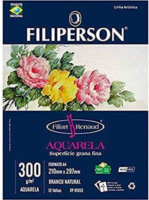 Imagem de Bloco A4 300g aquarela Filiperson com 12 folhas