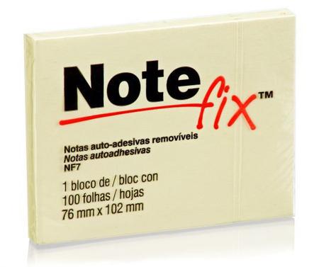 Imagem de Bloco Adesivo Notefix NFX7 76mm X 102mm Com 100 Folhas - 3M - Amarelo Post it 3m