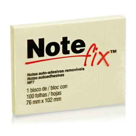 Imagem de Bloco Adesivo Notefix NFX7 76mm X 102mm Com 100 Folhas - 3M - Amarelo Post it 3m