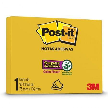 Imagem de Bloco Adesivo Post-It 657 76x102mm 90F Amarelo Sol 3M
