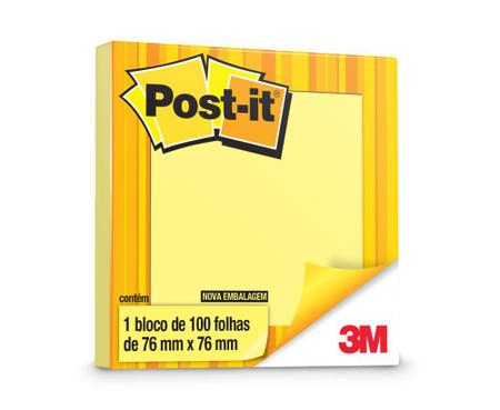 Imagem de Bloco Adesivo Post-It 76mm x 76mm 654 Amarelo Com 100 Folhas - 3M