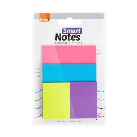 Imagem de Bloco Adesivo Smart Notes Colorful Citric Brw