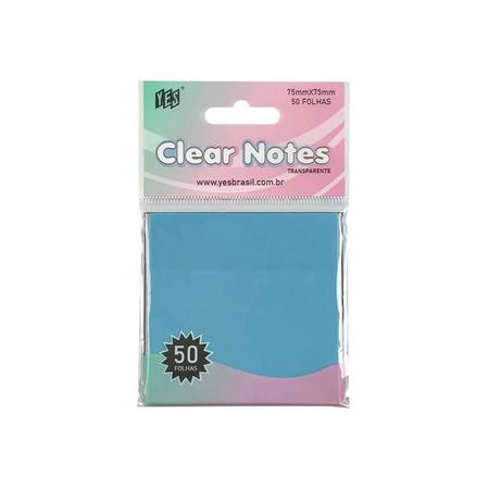 Imagem de Bloco Adesivo Transparente Clear Notes - YES - Colorido/Tom Pastel - pacote com 50 folhas (Tipo Postit)