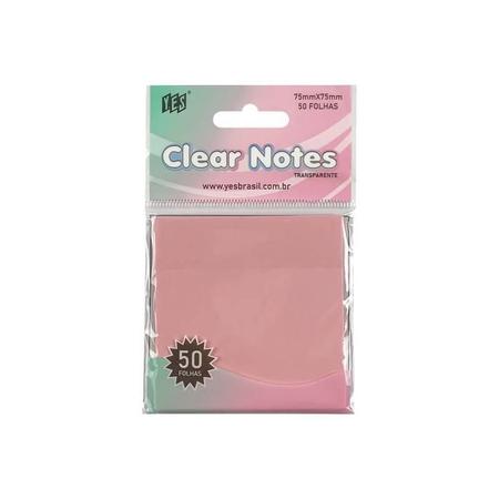Imagem de Bloco Adesivo Transparente Clear Notes - YES - Colorido/Tom Pastel - pacote com 50 folhas (Tipo Postit)