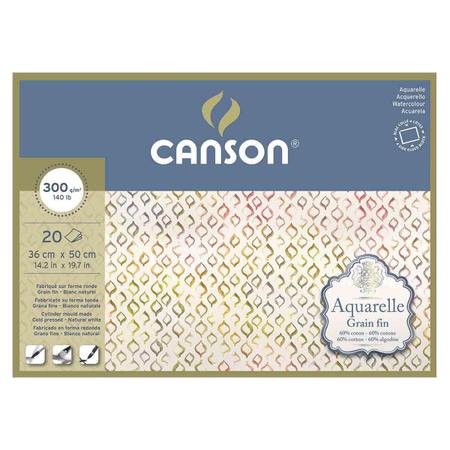 Imagem de Bloco Aquarelle Grain Fin Canson 300 G/M2 360X500Mm 20 F