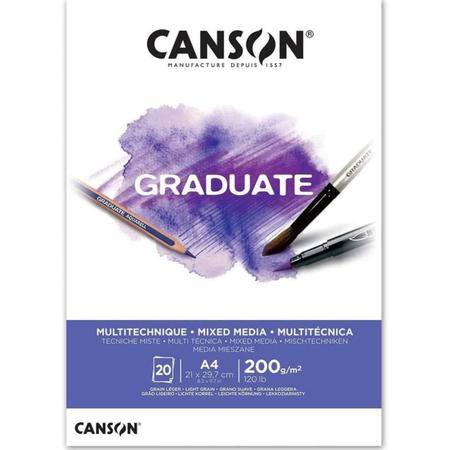 Bloco Canson Graduate Multitécnica - Mix Media - 200 g/m2 Imagem de Bloco Canson Graduate Multitécnica - Mix Media - 200 g/m2