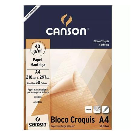 Imagem de Bloco Canson para Desenho Croquis Manteiga 40g/m² A4 210 X 297 Mm com 50 Folhas - 66667046