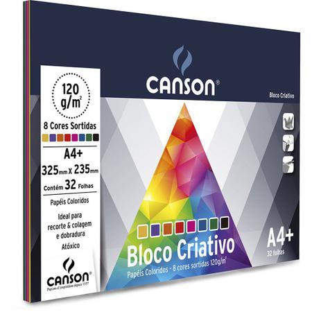 Imagem de Bloco Criativo CardsA4 32FL120g 325x235mm 8 cores - Canson