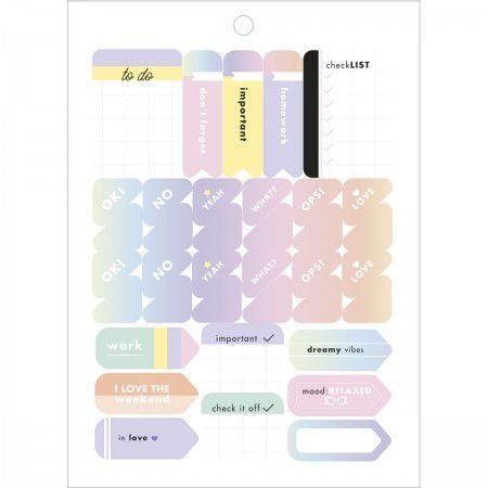 Bloco de Adesivos para Planners Happy 12 Folhas - 390 adesivos - Tilibra Imagem de Bloco de Adesivos para Planners Happy 12 Folhas - 390 adesivos