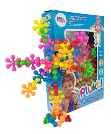 Brinquedo Blocos De Montar Plukt 100 Pecas Poki Toys - Paki Toys