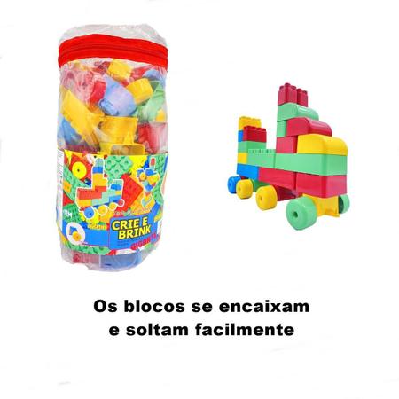 Brinquedo Blocos de Montar Bricks - 56 Itens - Extra Festas