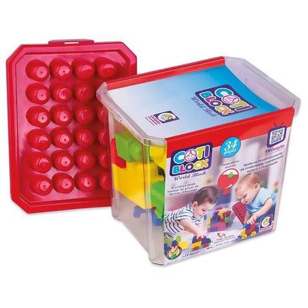 Brinquedo Educativo Blocos de Montar Cubos Junior 60 Peças - Carimbras -  Brinquedos de Montar e Desmontar - Magazine Luiza