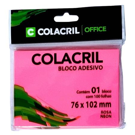 Imagem de Bloco de Notas Anotação Adesivo 76mm X 102mm 100 Folhas Post-it Colacril