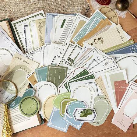 Imagem de Bloco de Notas Vintage Retrô - 100 Peças para Scrapbooking e Diário