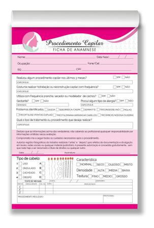 2 Bloco De Anamnese Para Procedimento Capilar Ficha Completa - R$ 34,9