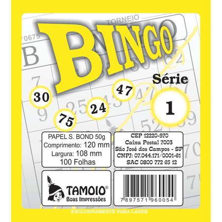 Imagem de Bloco Para Bingo Amarelo 120X108Mm 100 Folhas
