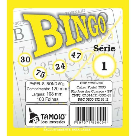 Imagem de Bloco para Bingo Amarelo 120x108mm 100fls 15blocos - Tamoio