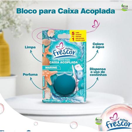 Imagem de Bloco Tablete Sanitário Caixa Acoplada Novo Frescor 45G Odor