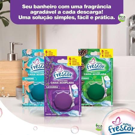 Imagem de Bloco Tablete Sanitário Caixa Acoplada Novo Frescor 45G Odor