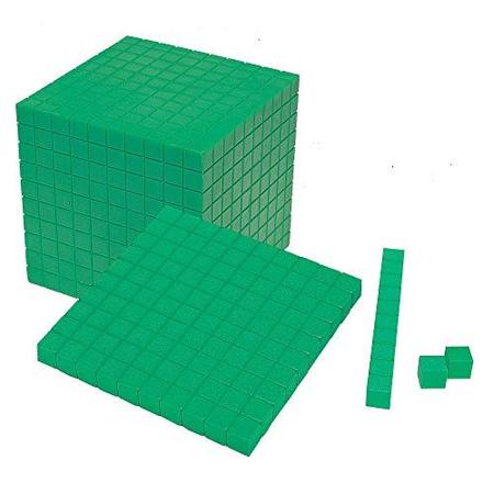 Imagem de Blocos Base 10 Espuma Verde - hands2mind, Conjunto Completo, Cubos Counting, Matemática Crianças, Material Homeschool Jardim Inf. (161 Pçs) - Blocos Base 10 Espuma Verde - hands2mind