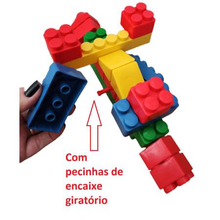 Blocos Criativos 60 Pecinhas Monta Monta Brinquedo Didático