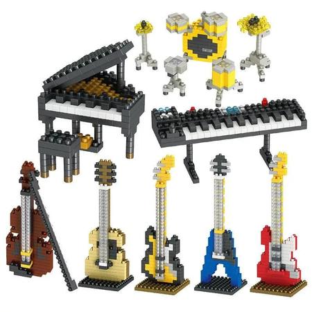 Imagem de Blocos de Construção Musicais para Crianças - Mini Piano e Guitarra em Plástico ABS