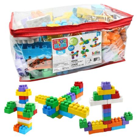 Brinquedo Bebê Peças Montar Blocos Montar Grande 120 Peças