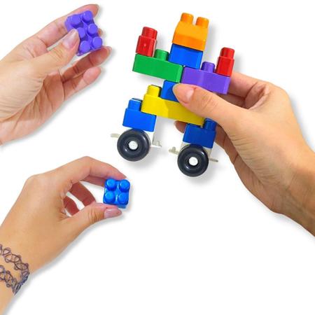 Imagem de Blocos De Montar 30 Pçs Brinquedo Encaixa Educativo Infantil