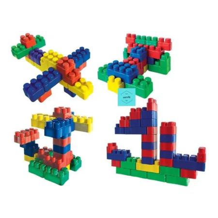 Imagem de Blocos De Montar 350 peças Brinquedo Educativos Didatico  Pedagógico Infantil