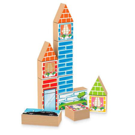 Brinquedo Construtor Blocos De Montar Em Madeira 80 Peças - Loja Zuza  Brinquedos