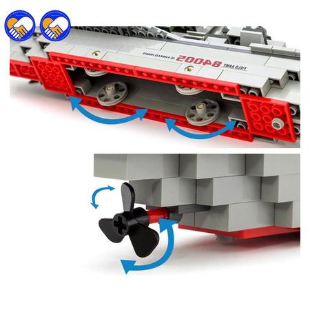 Blocos de Montar Barco Navio Militar 228 P s IMPT Brinquedos