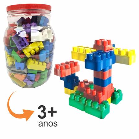 Brinquedo Blocos De Montar Educativo Bloc Slim 176 Peças