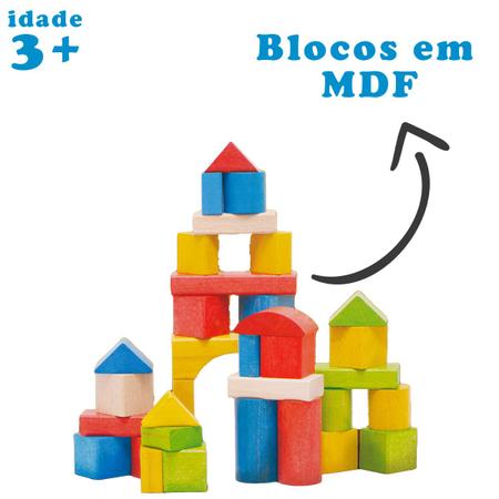 Brinquedo para Montar Blokitos de Madeira 26 Peças Pais e Filhos na  Papelaria Art Nova