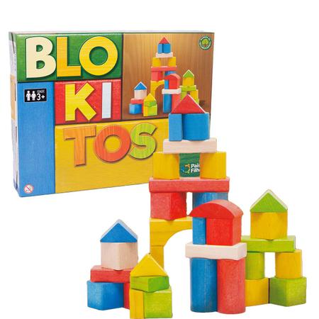 Blocos de Montar Castelinho 60 Peças de Madeira Brinquedo Jogo Infantil  Educativo Blokitos - Pais e filhos - Brinquedos de Montar e Desmontar -  Magazine Luiza