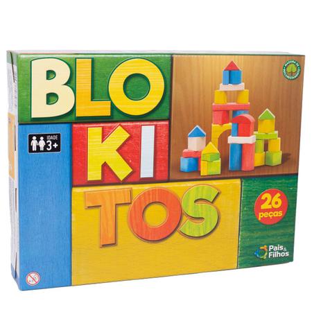 Blocos de Montar Castelinho 60 Peças de Madeira Brinquedo Jogo Infantil  Educativo Blokitos - Pais e filhos - Brinquedos de Montar e Desmontar -  Magazine Luiza