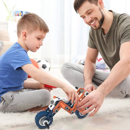 Imagem de Blocos De Montar Brinquedos De Engenharia Educativo 152 Peças Com Bolsa de Armazenamento