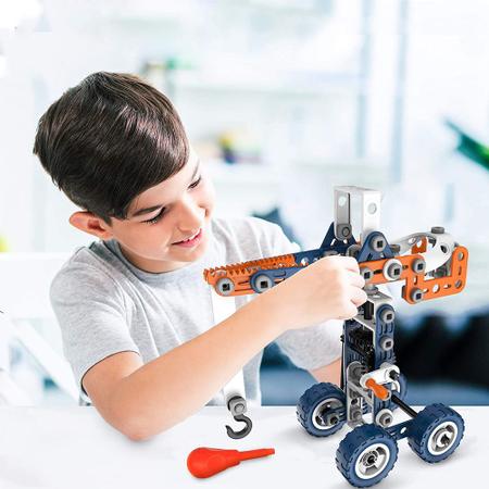 Imagem de Blocos De Montar Brinquedos De Engenharia Educativo 152 Peças Com Bolsa de Armazenamento